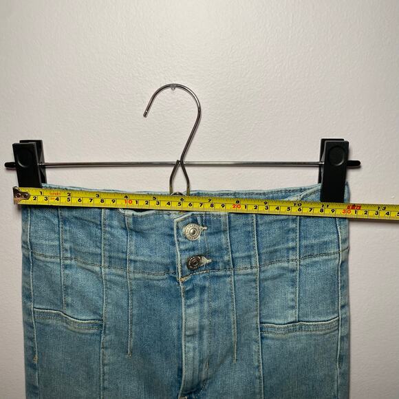 We The Free Jayde Flare Jeans Cropped Medium Wash High Rise Boho Women 25 Petite - Picture 9 of 13